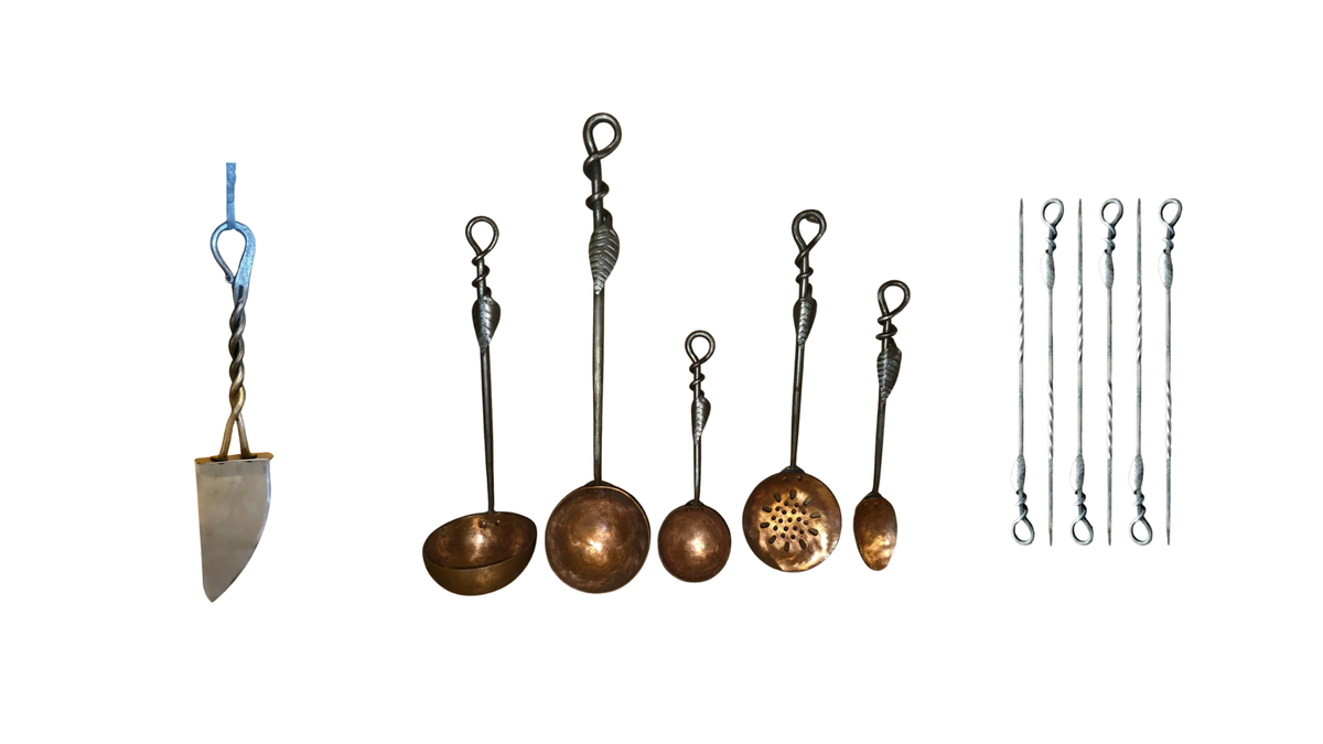 Hand-Forged Copper & Iron Kitchen Utensils