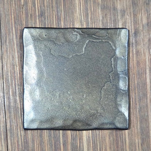Finish Color Sample - Aged Bronze, Hammered Edges - 3" x 3" Square / Aged Bronze
