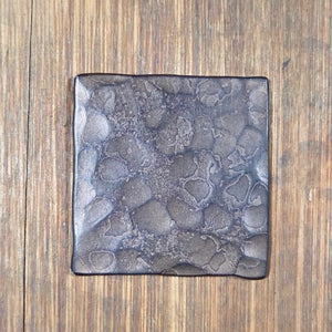 Finish Color Sample - Aged Bronze, All Hammered - 3" x 3" Square / Aged Bronze