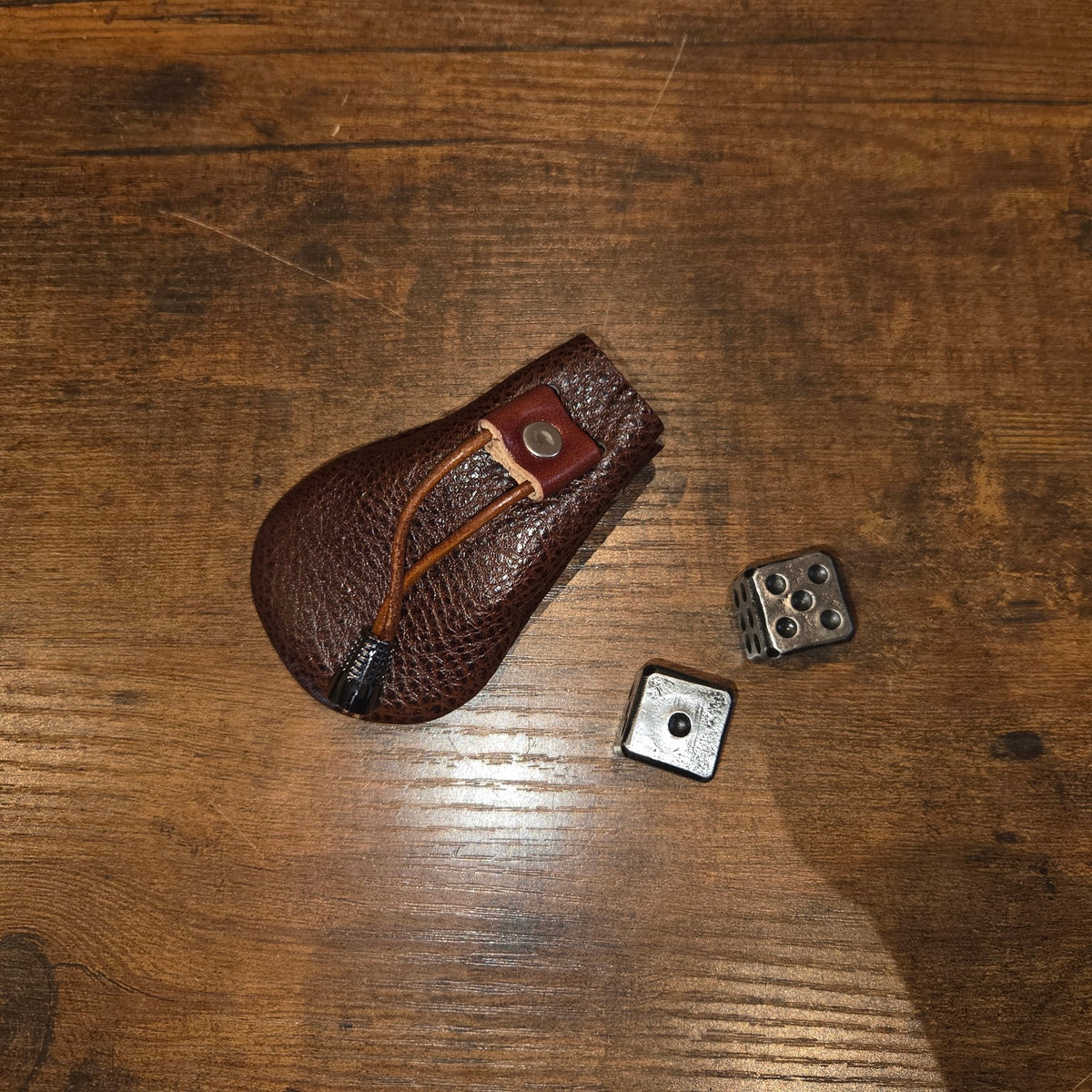Iron Dice Gift Set — Metal Dice with Small Genuine Leather Pouch | Groomsmen & Men's Gift, Made in USA (Copy)