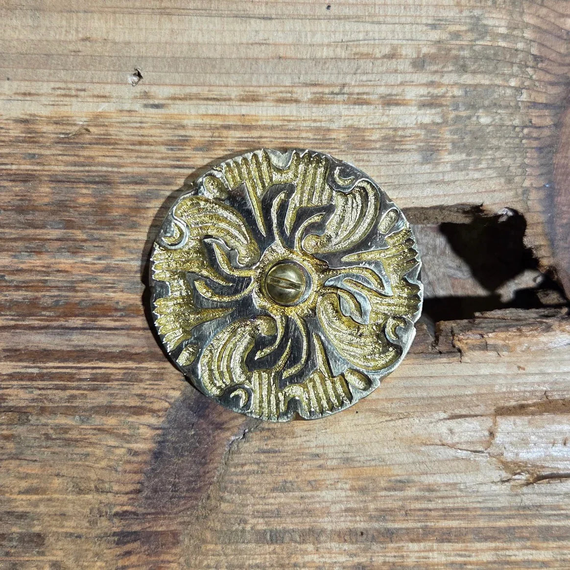 Victorian Bloom Brass Rosette - 2 1/2" - Old West Iron
