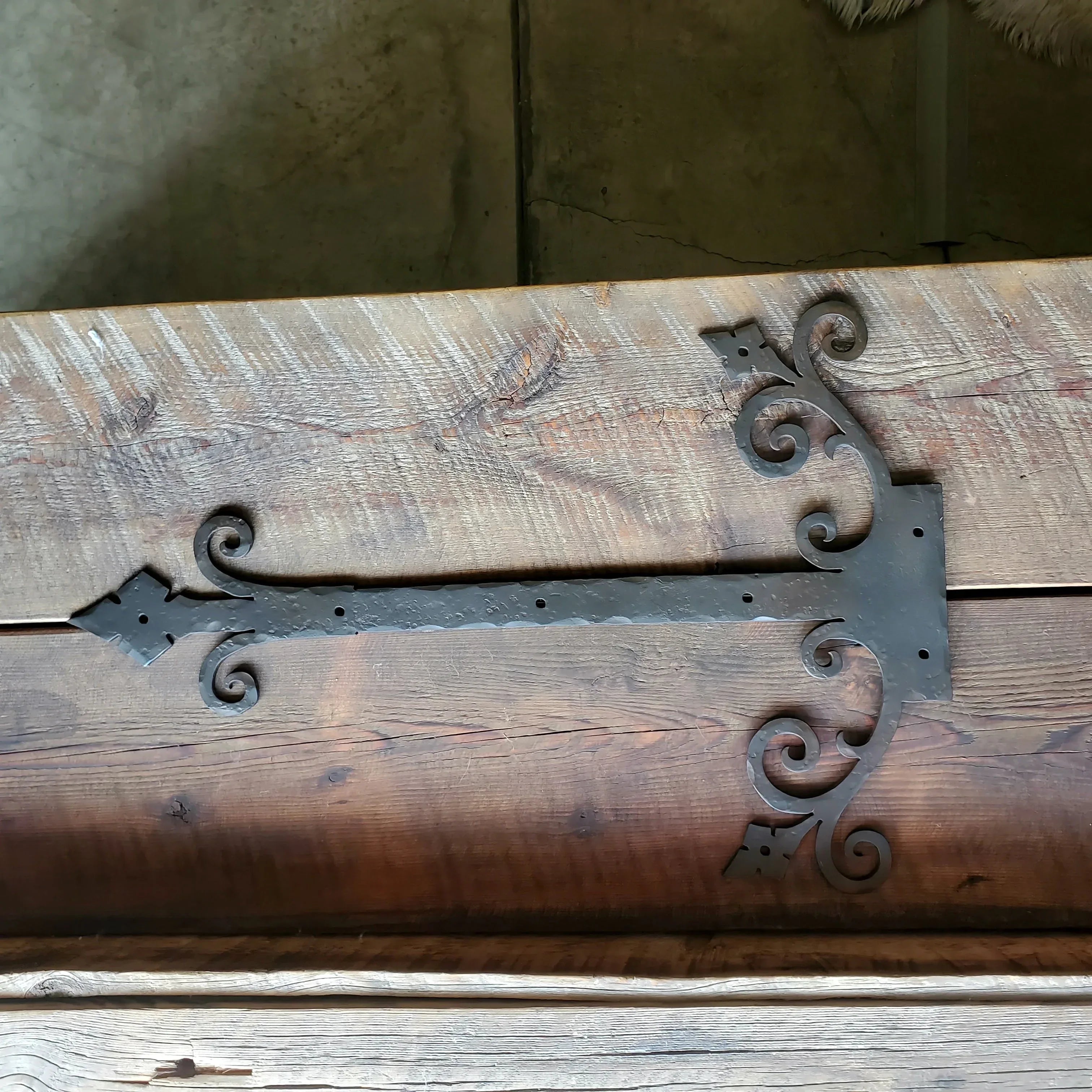 Old California Hacienda Wrought Iron Garage Door Dummy Hinge Strap - Old West Iron