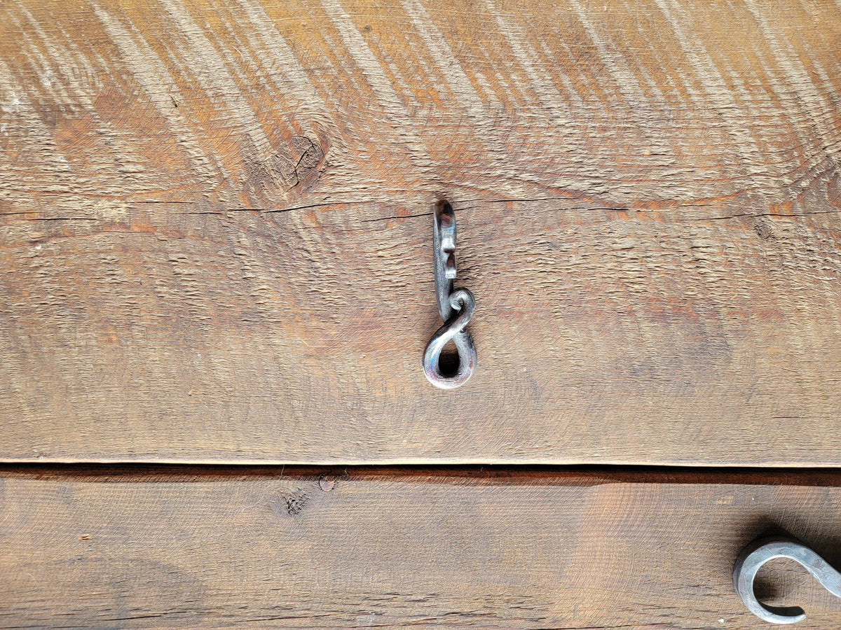 Hand Forged Iron Hook and Nail – Rustic Wrought Iron Wall Hook for Farmhouse Decor - Old West Iron