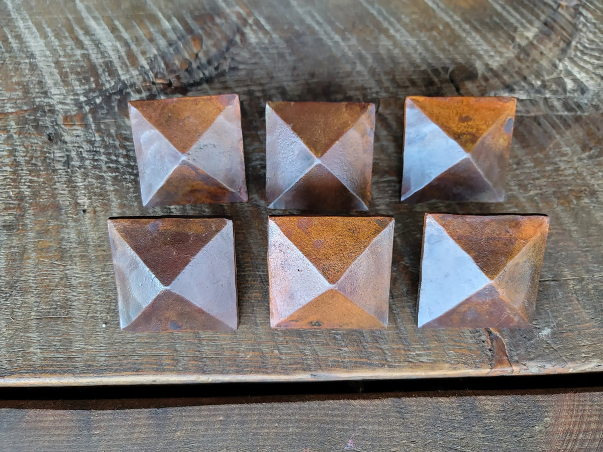 3/4" Square Hammered Pyramid Head Nails - Old West Iron