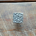 Square Hammered Modern Cabinet Knob - Old West Iron