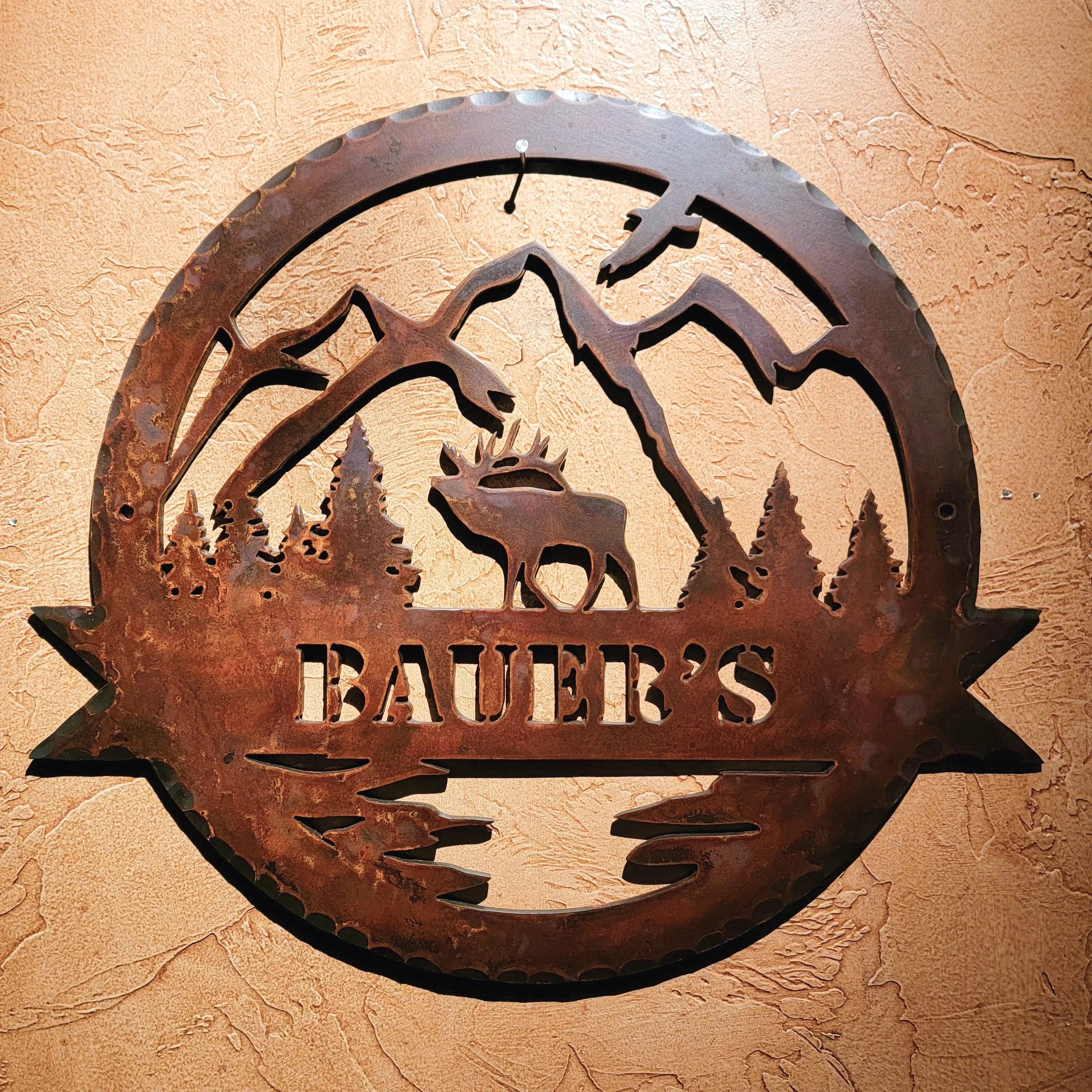Elk Name Sign - Old West Iron