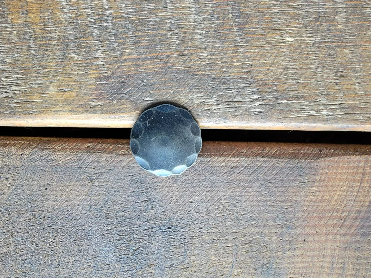 1 1/2" Round Hammered Edge Clavo / Decorative Nail Head - Old West Iron