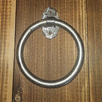 Hammered Iron Towel Ring - Oval Backplates - Old West Iron
