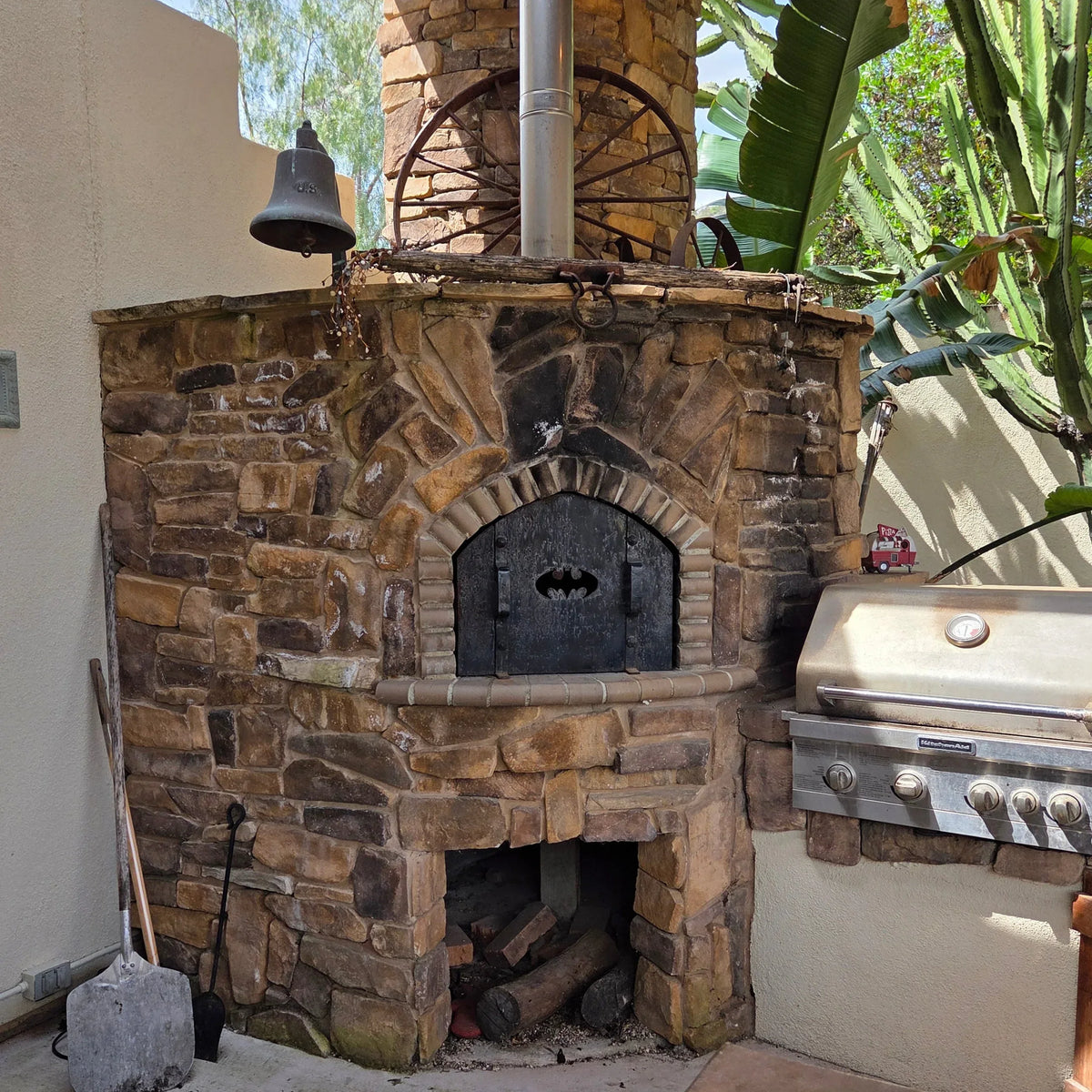Custom Mediterranean Arched Hinged Pizza Oven Door - Old West Iron