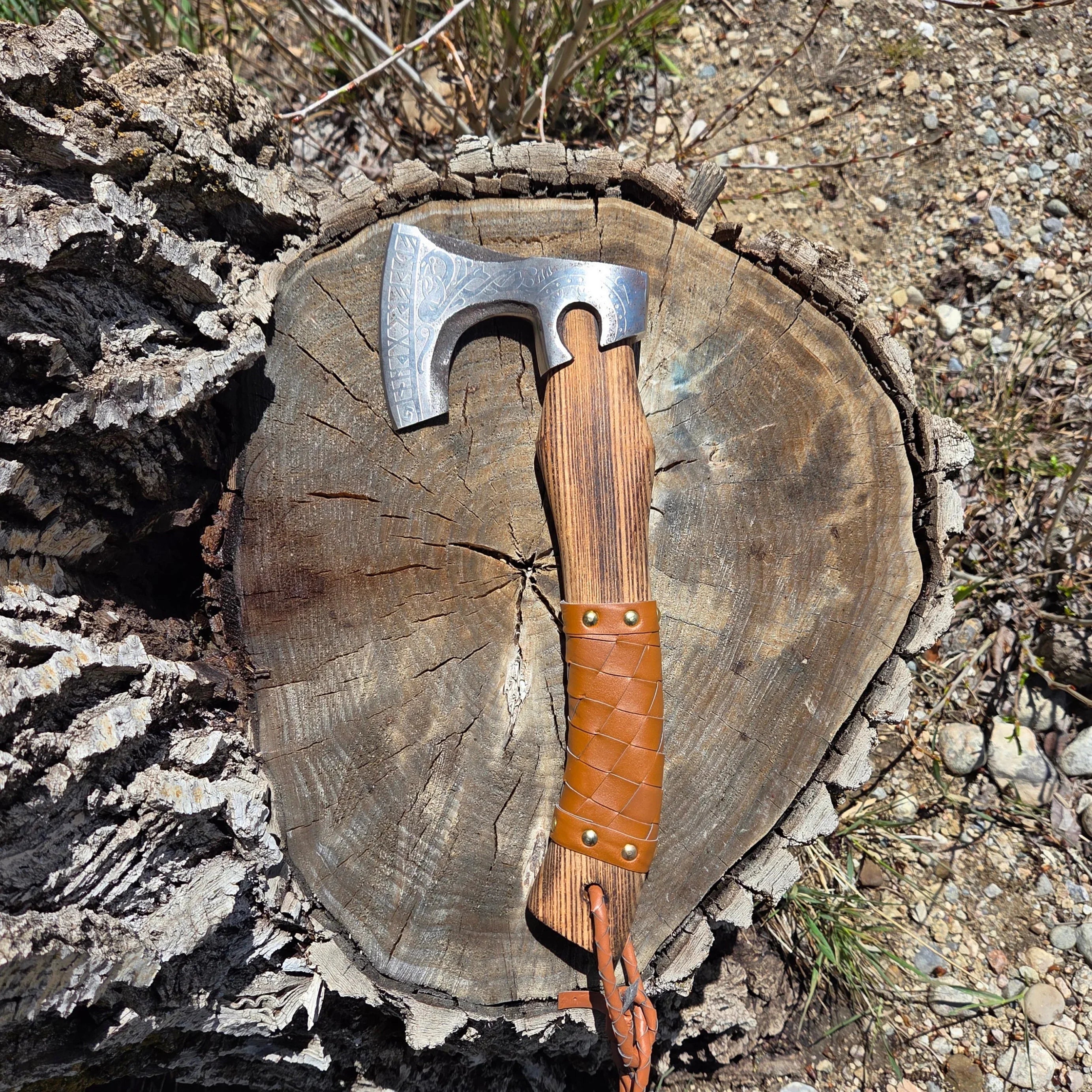 Rustic Engraved Axe - Old West Iron