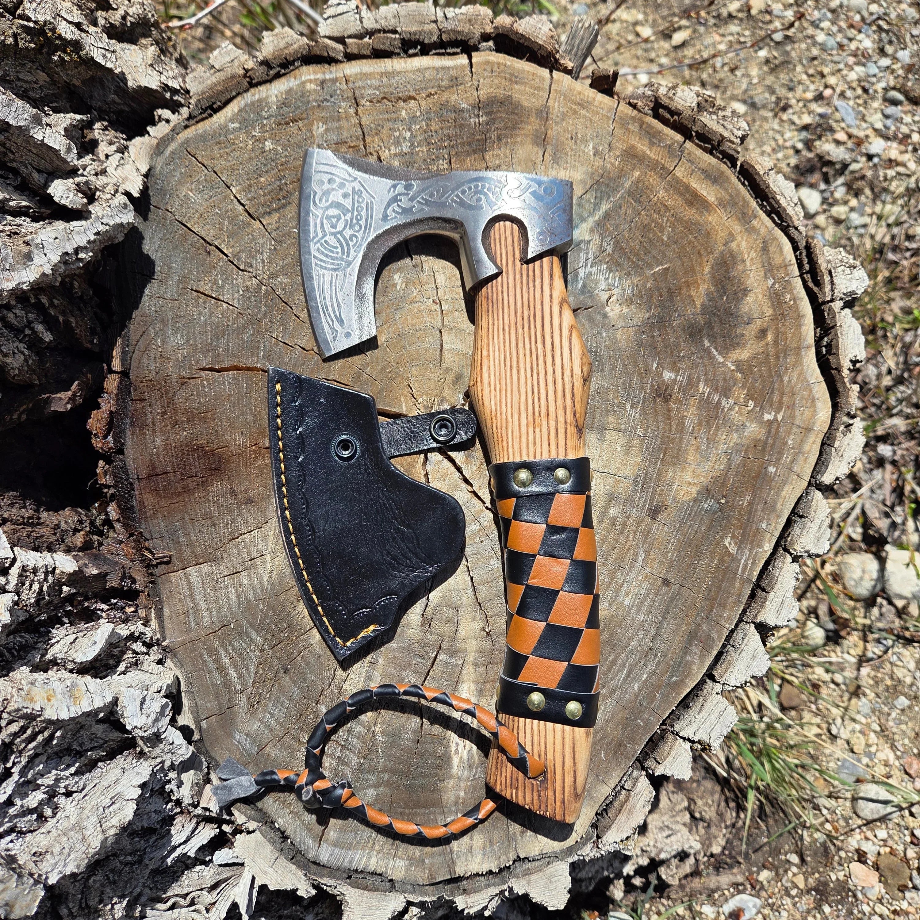 Warrior Engraved Axe - Old West Iron