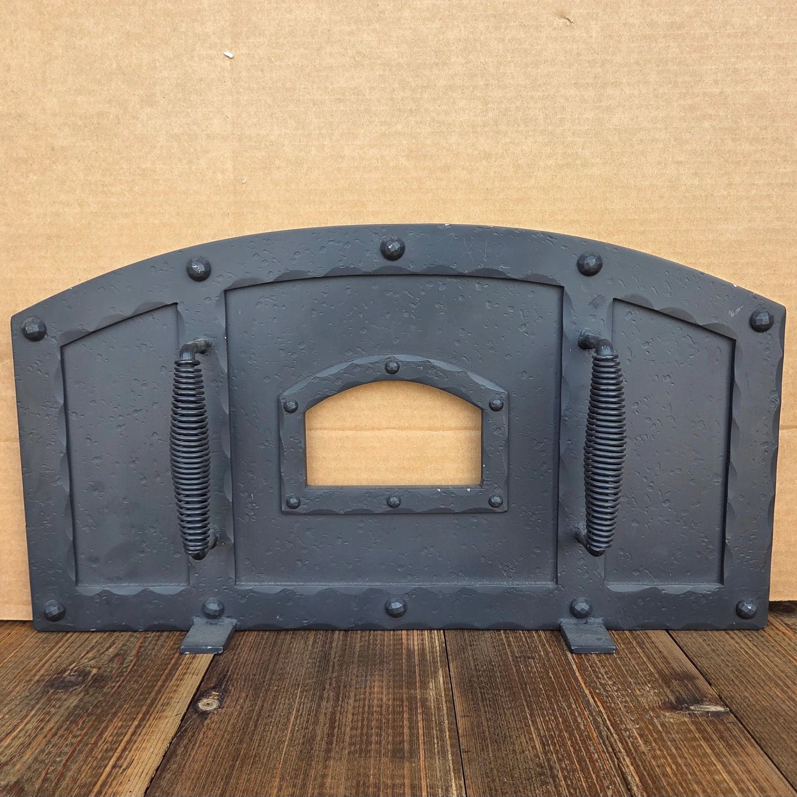 IN STOCK Custom Tuscan Arched Freestanding Pizza Oven Door - Old West Iron