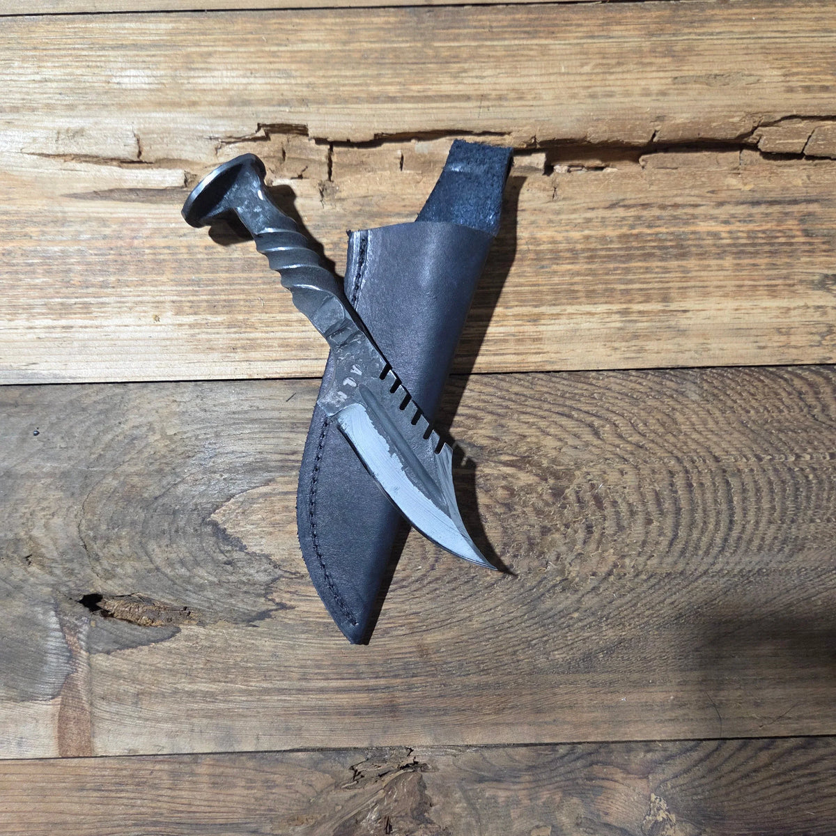 Ugly Defender Railroad Spike Knife - Old West Iron