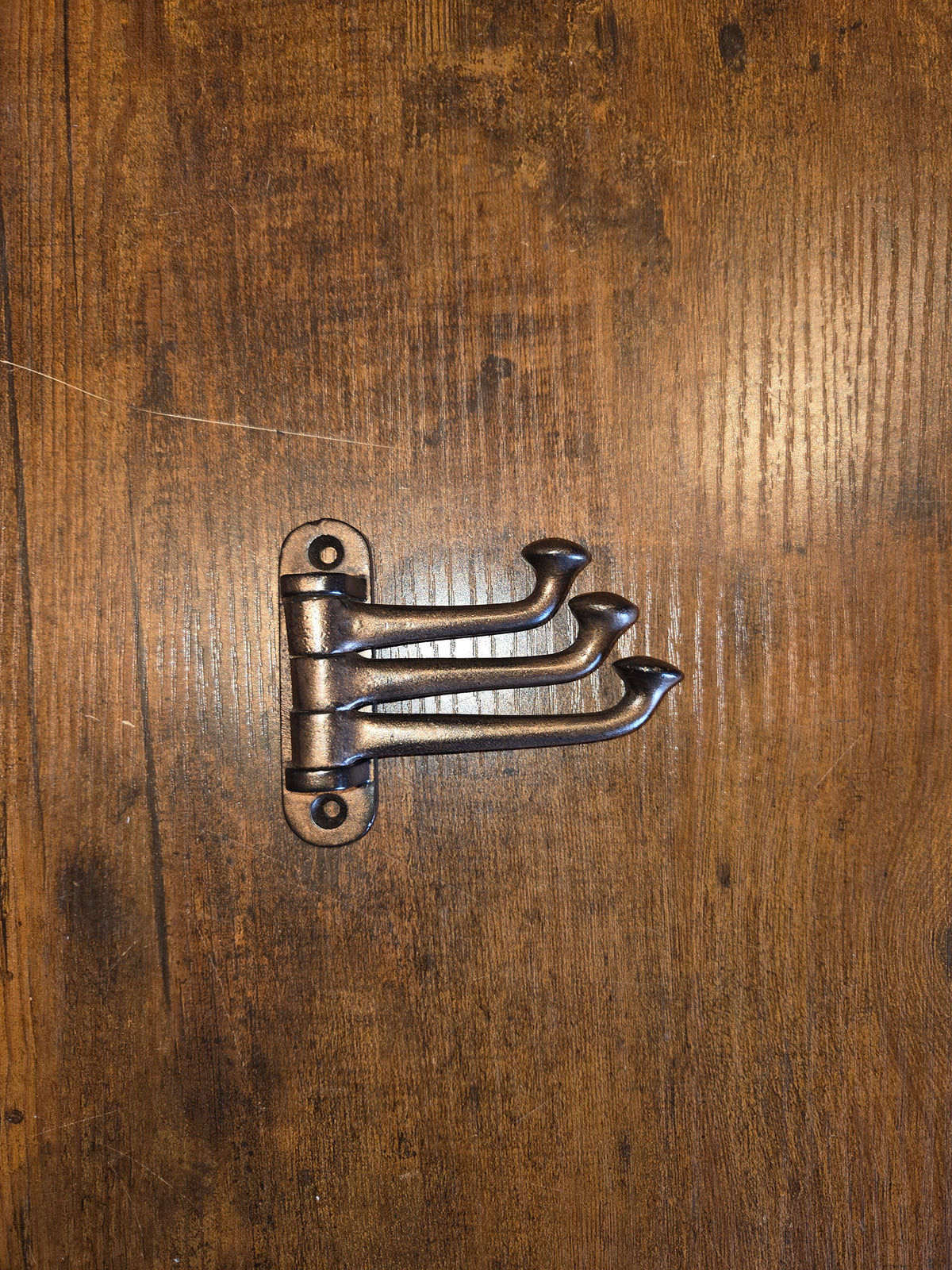 Hand Forged Iron Swivel Hook — 3-Arm or 5-Arm Wall Mount Coat & Towel Hook