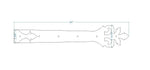 Roman Acanthus Wrought Iron Garage Door Dummy Hinge Strap - Old West Iron