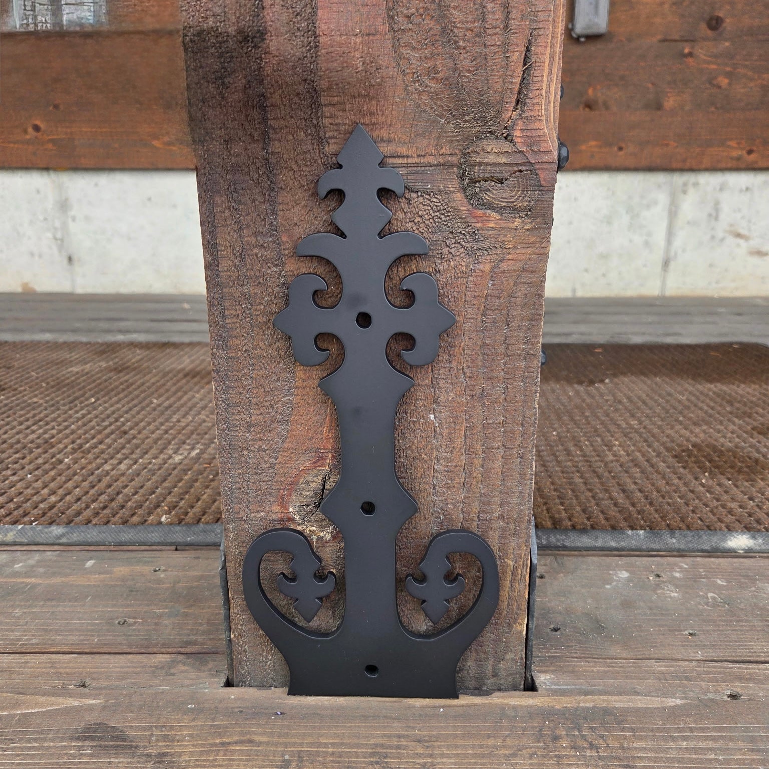Renaissance Iron Faux Post base - Straps Only, No Base  | Not Structural