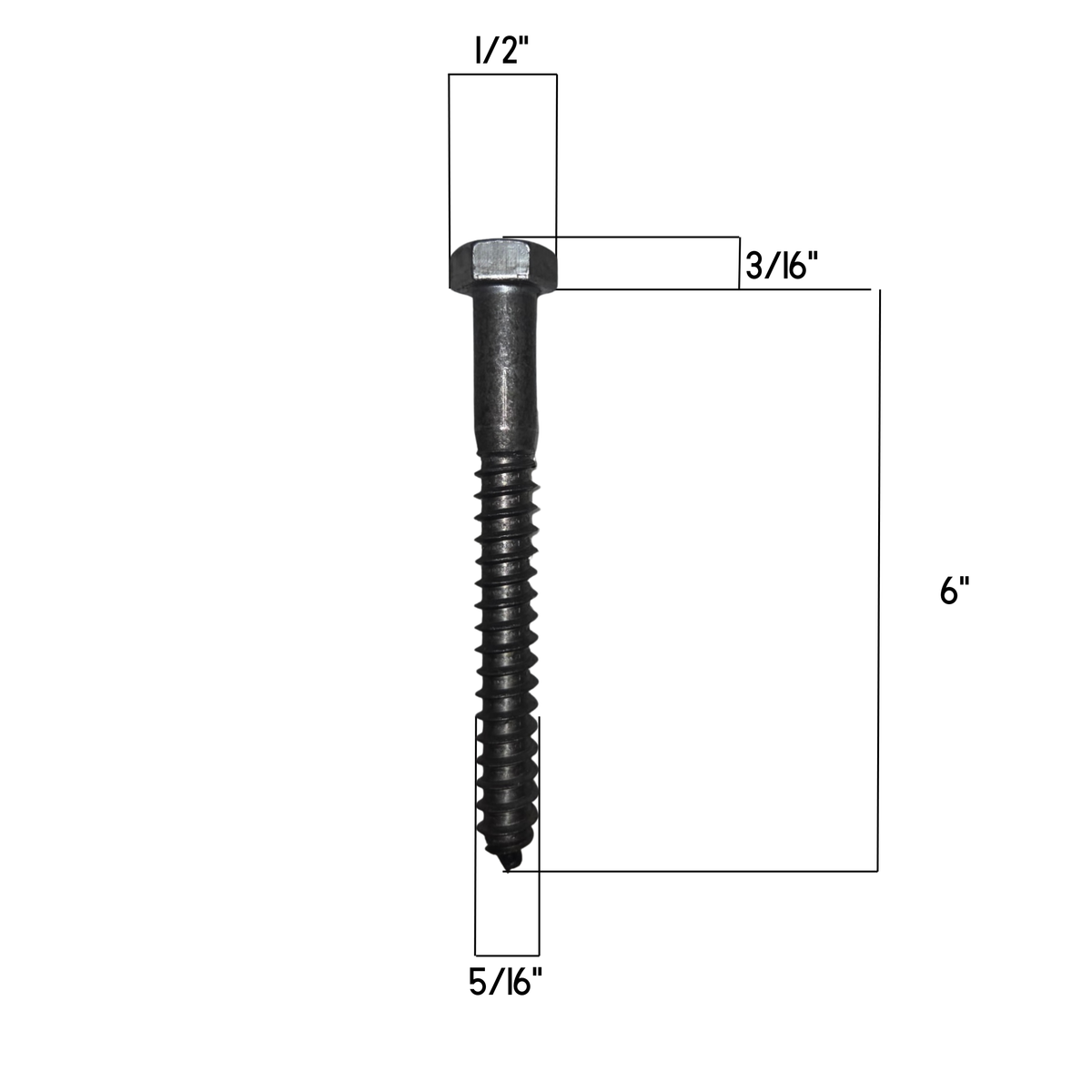 5/16" Dia. Hammered Hex Head Lag