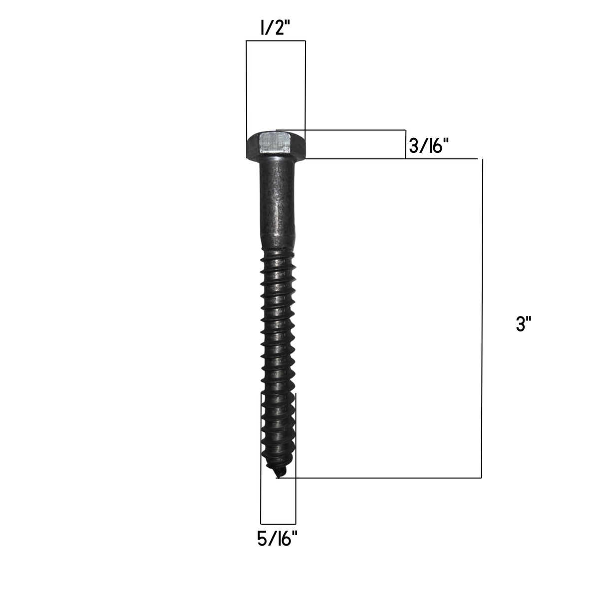 5/16" Dia. Hammered Hex Head Lag
