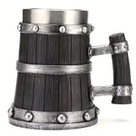 Loki Simulated Wooden Viking Beer Mug - Old West Iron