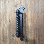 Greco-Persian Door Pull with Distressed Backplate - Old West Iron