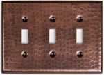 Triple Switch Hand Hammered Copper Toggle Switch Plate Toggle Switch Plates Switch Plates & Outlet Covers