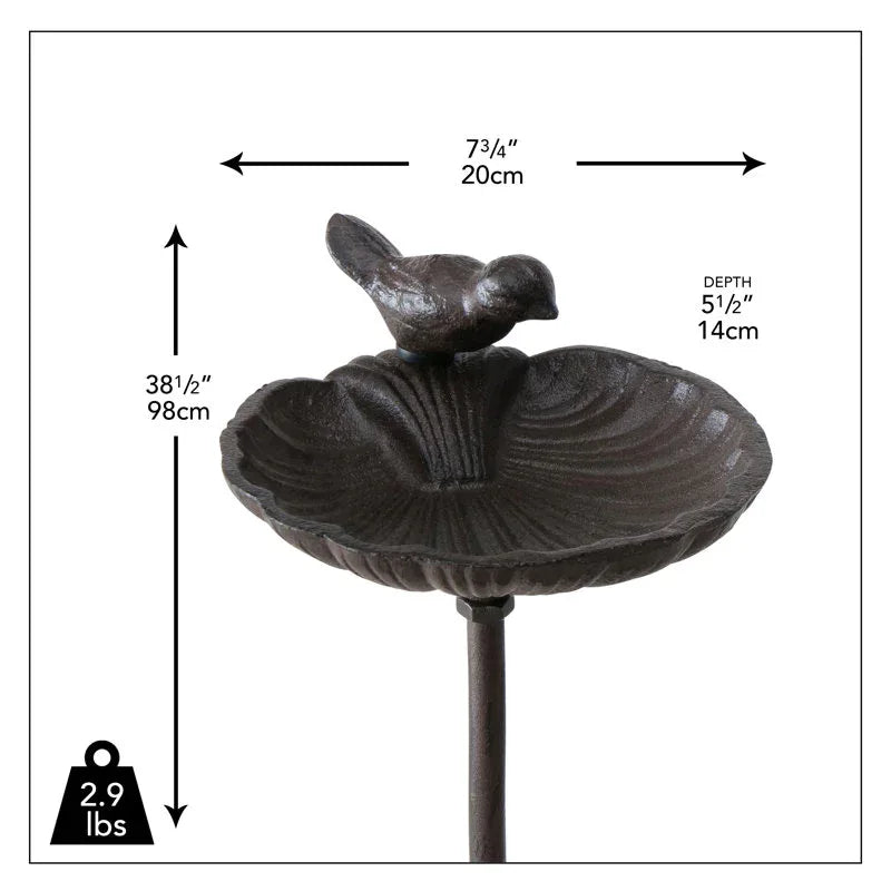 Iron Scallop Birdbath - Old West Iron