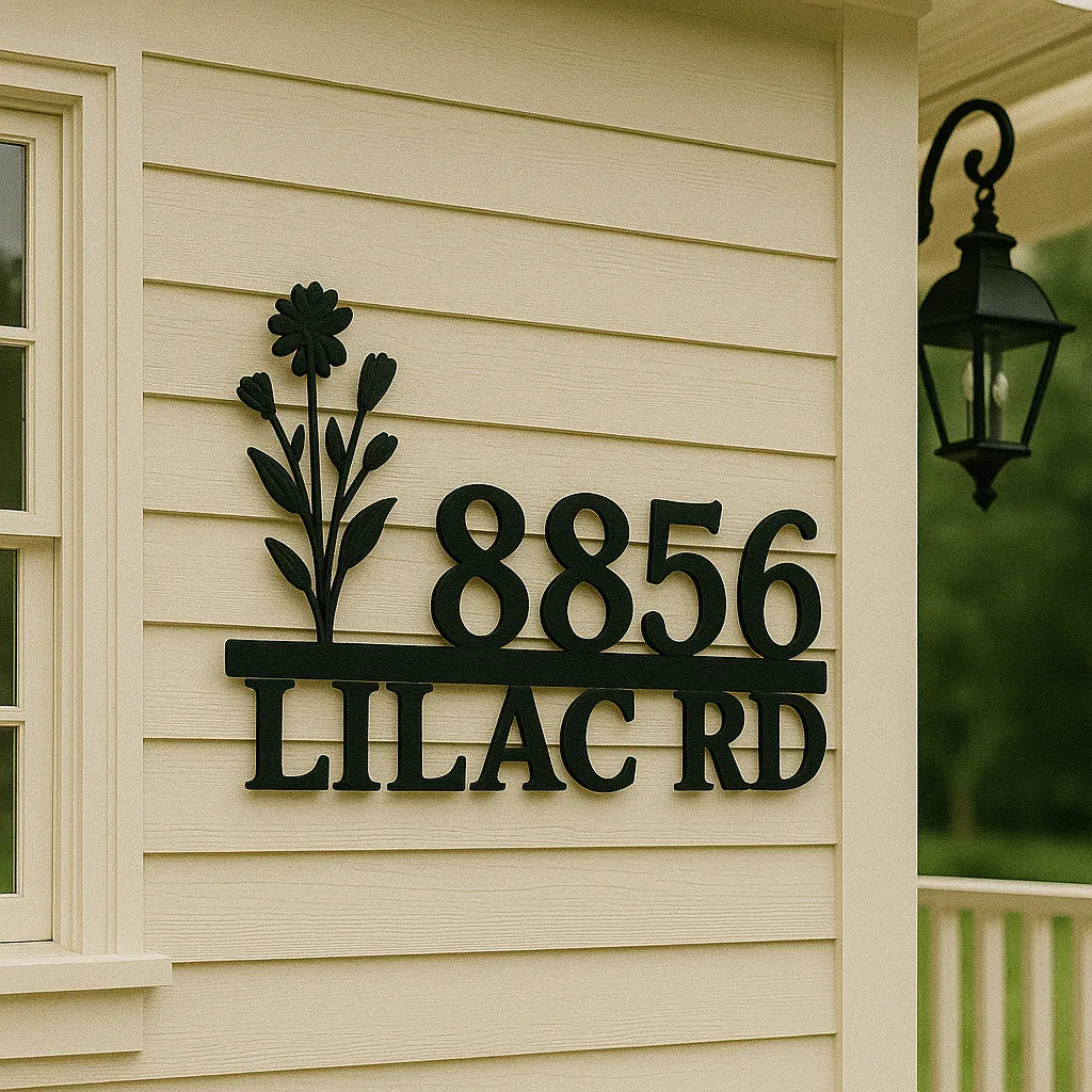 Flower Bouquet Address Sign - Old West Iron