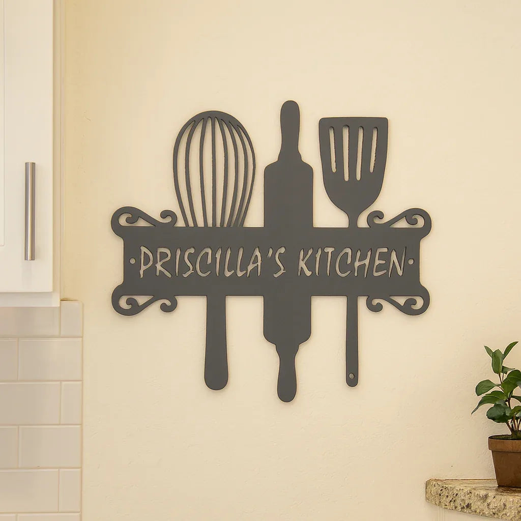 Kitchen Utensil Sign - Personalized - Old West Iron