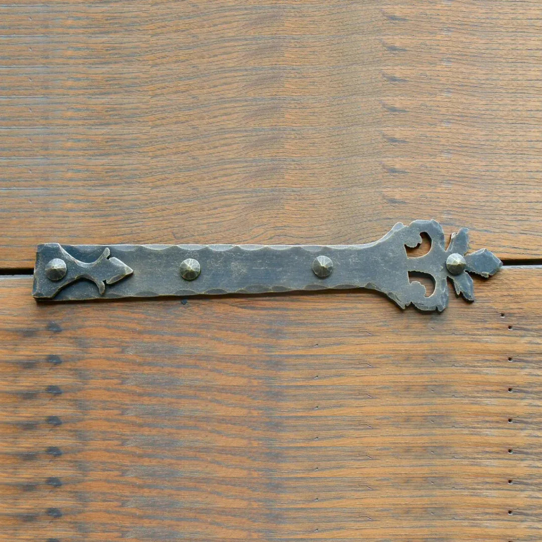 XL Roman Acanthus Wrought Iron Faux Hinge Strap - Old West Iron