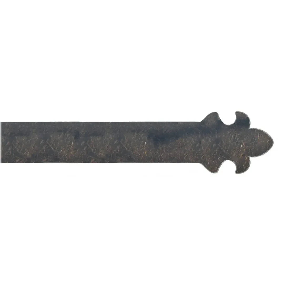 XL British Fleur De Lis Iron Faux Hinge Strap - Old West Iron