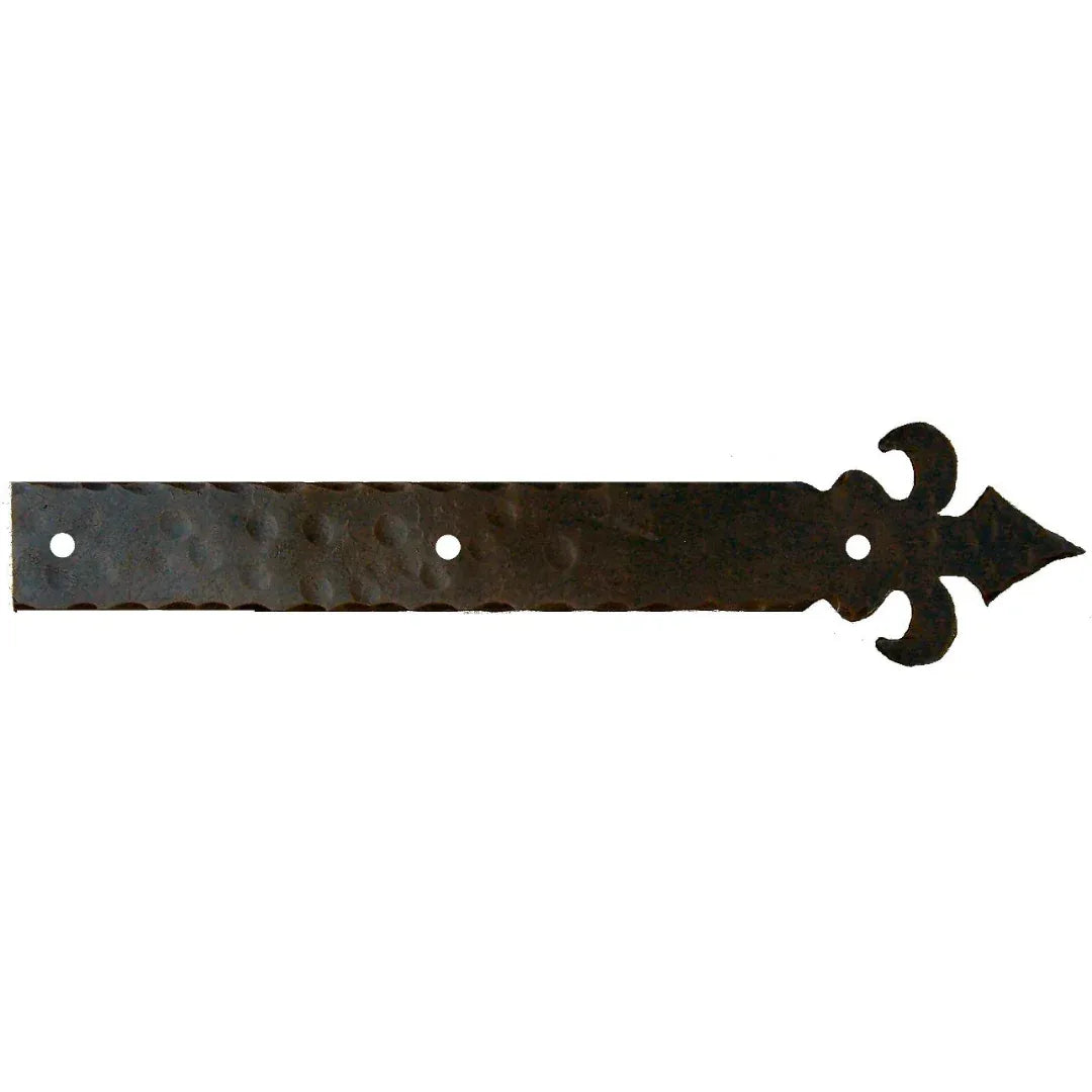 XL Dunmow Crest Fleur De Lis Iron Faux Hinge Strap - Old West Iron