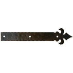 XL Dunmow Crest Fleur De Lis Iron Faux Hinge Strap - Old West Iron