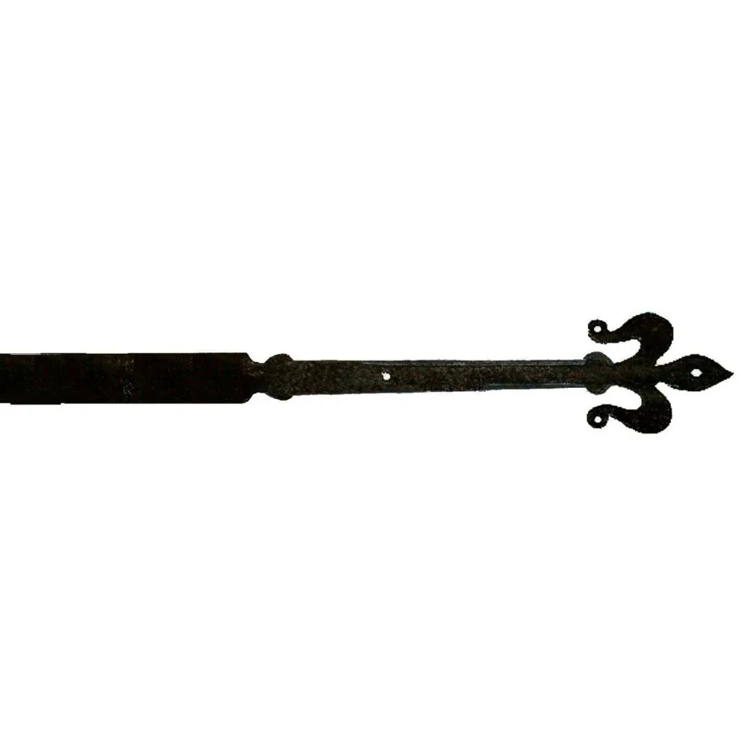 XL Florence Fleur De Lis Iron Faux Hinge Strap - Old West Iron