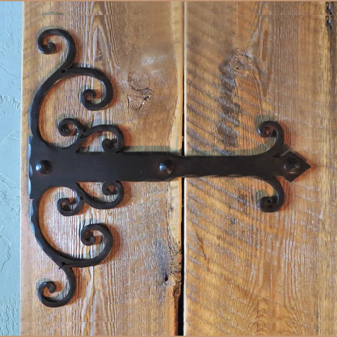 Chateauesque Iron Garage Door Dummy Hinge Strap - Old West Iron