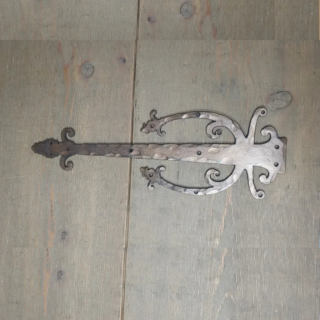 Medieval Iron Garage Door Dummy Hinge Strap - Old West Iron