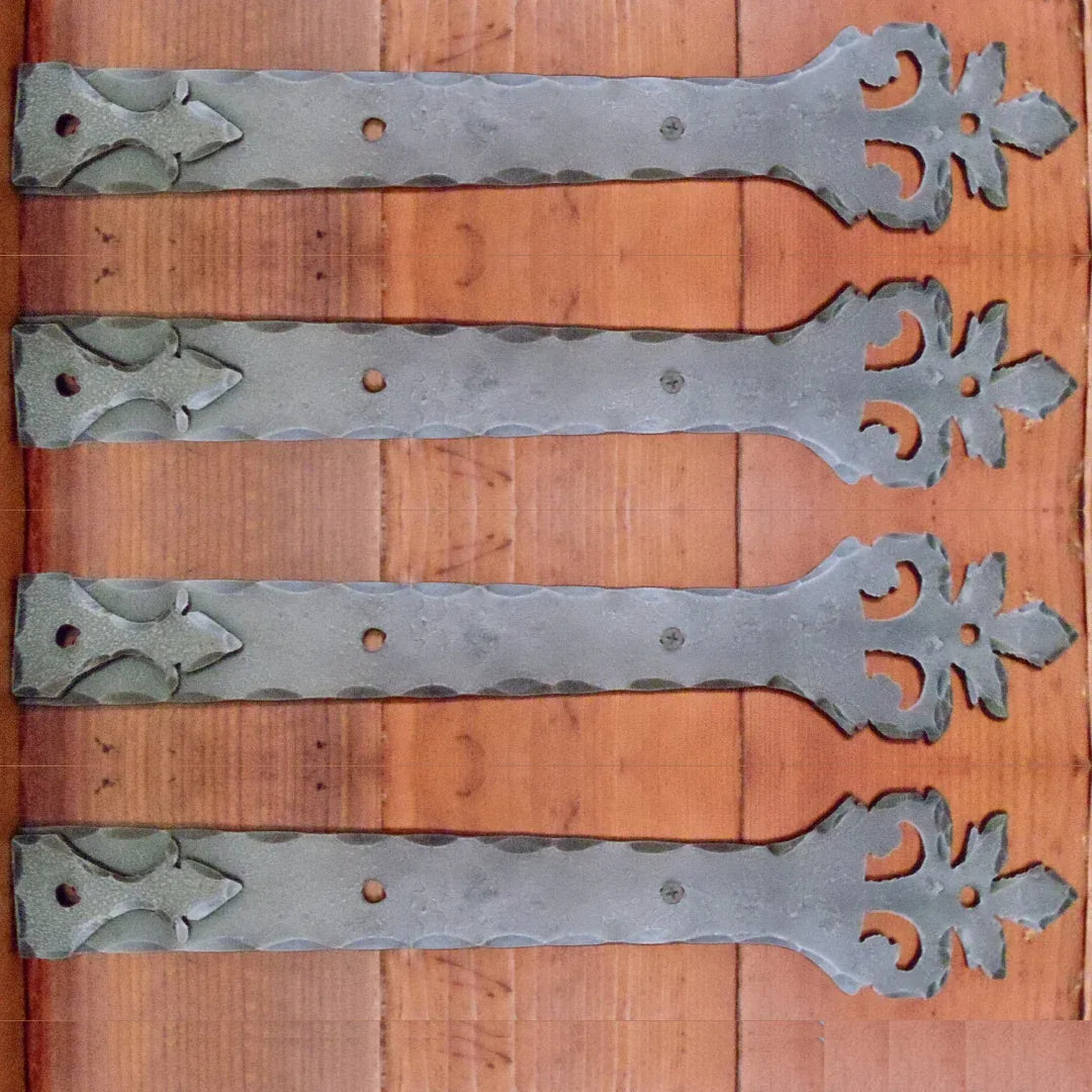 Roman Acanthus Wrought Iron Garage Door Dummy Hinge Strap - Old West Iron