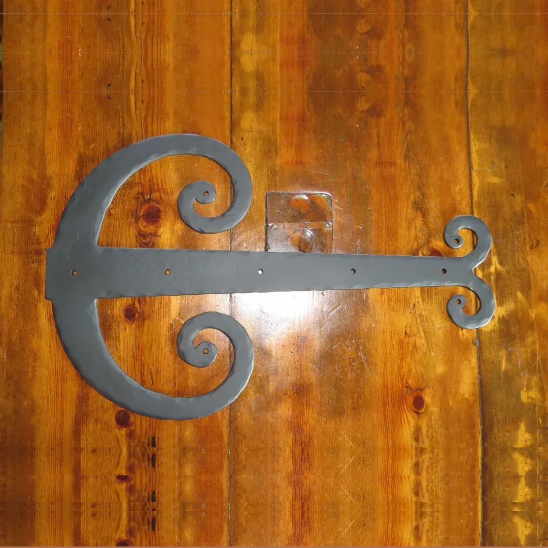 Middle Age Europe Wrought Iron Garage Door Dummy Hinge Strap - Old West Iron