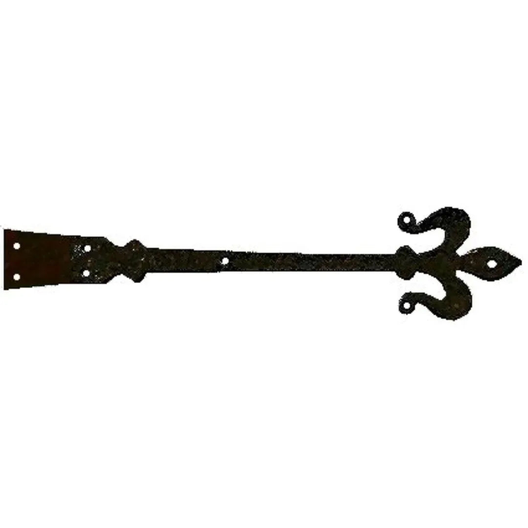 Florence Fleur De Lis Iron Garage Door Dummy Hinge Strap - Old West Iron