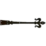 Florence Fleur De Lis Iron Garage Door Dummy Hinge Strap - Old West Iron