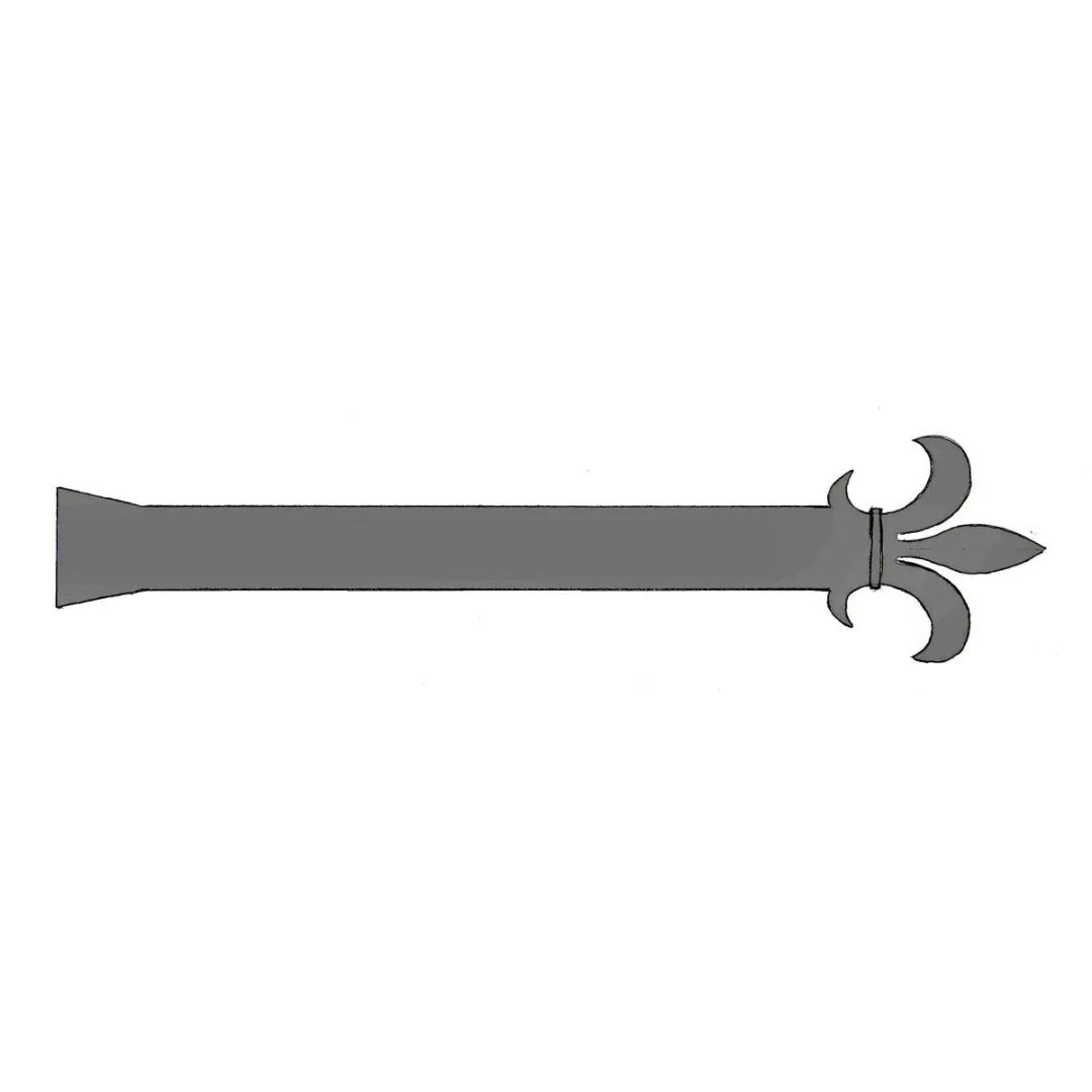 Egyptian Fleur De Lis Iron Garage Door Dummy Hinge Strap - Old West Iron