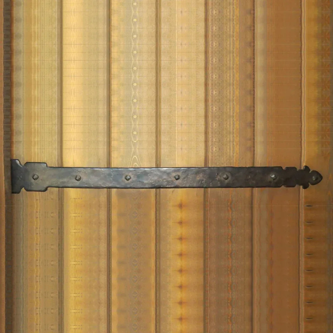 Spanish Cathedral Wrought Iron Garage Door Dummy Hinge Strap - Old West Iron