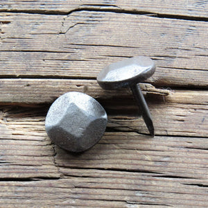 1 1/2" Round Flat Hammered Clavos, Clear Wax QTY (50) - Old West Iron