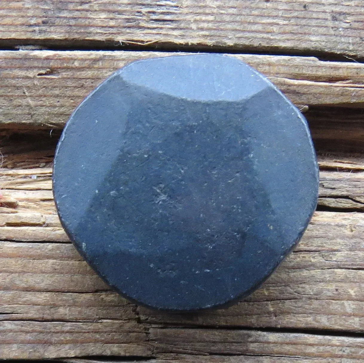 1 1/2" x 3/4" Round Flat Hammered Clavos, Wrought Iron Patina QTY (50) - Old West Iron