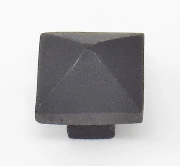 Square Pyramid Hammered Cabinet Knob - Old West Iron