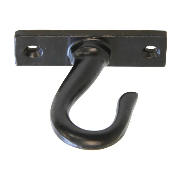 2" Cast Iron Ceiling Hook - Antique Black Finish - Old West Iron