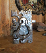 Romanesque Iron Latch for double Door - Old West Iron