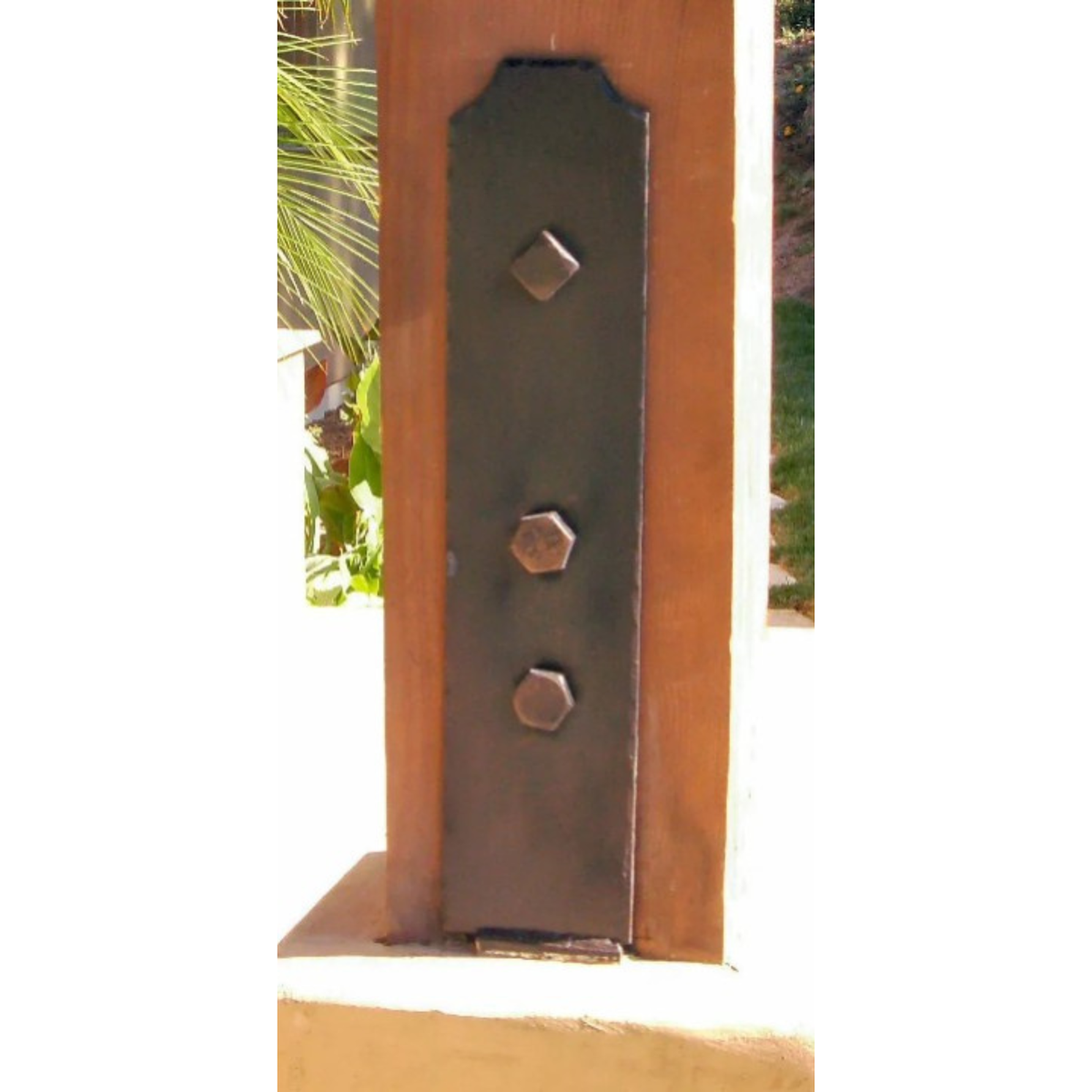 Transitional Iron Flush Mount Structural Post Base | Structural Post Bracket