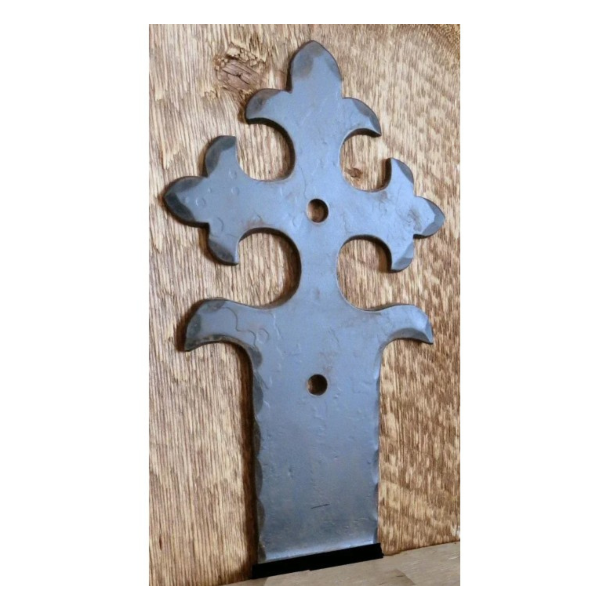 Portuguese Gothic Iron Flush Mount Structural Post Base | Structural Post Bracket