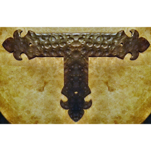 British Fleur De Lis Iron "T" Strap - 6" x 2"