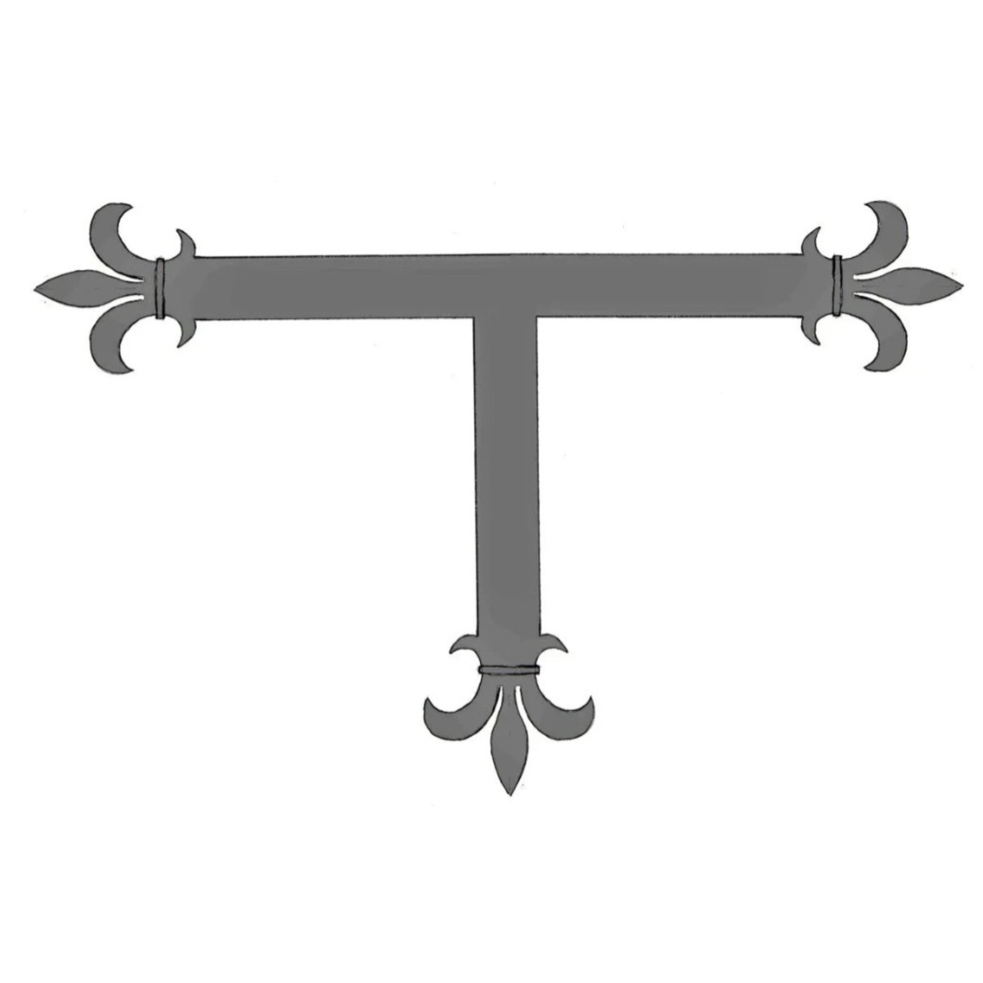 Egyptian Fleur De Lis Iron "T" Strap